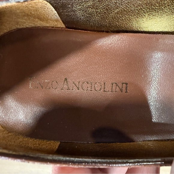 Enzo Angiolini Brown Croc-Embossed Heels - Picture 6 of 8